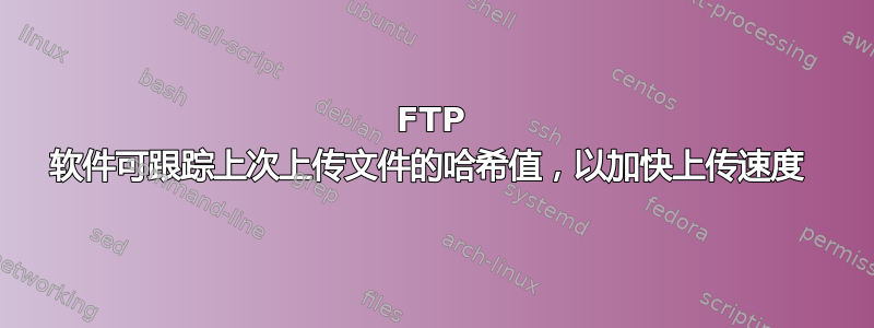 FTP 软件可跟踪上次上传文件的哈希值，以加快上传速度 