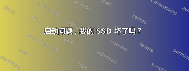 启动问题，我的 SSD 坏了吗？