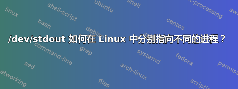 /dev/stdout 如何在 Linux 中分别指向不同的进程？