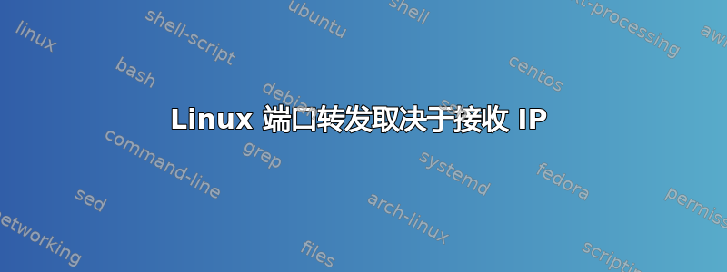 Linux 端口转发取决于接收 IP