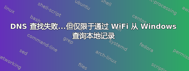 DNS 查找失败...但仅限于通过 WiFi 从 Windows 查询本地记录