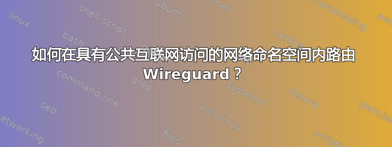 如何在具有公共互联网访问的网络命名空间内路由 Wireguard？