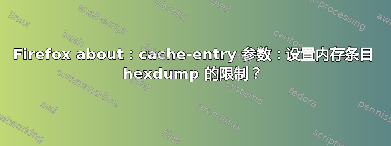 Firefox about：cache-entry 参数：设置内存条目 hexdump 的限制？