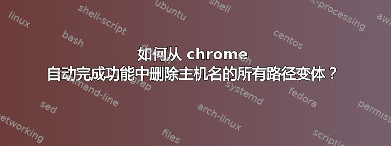 如何从 chrome 自动完成功能中删除主机名的所有路径变体？