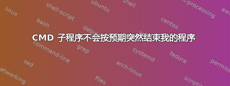 CMD 子程序不会按预期突然结束我的程序