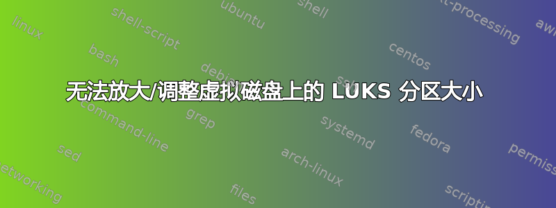 无法放大/调整虚拟磁盘上的 LUKS 分区大小