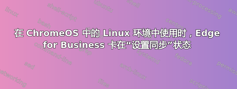 在 ChromeOS 中的 Linux 环境中使用时，Edge for Business 卡在“设置同步”状态