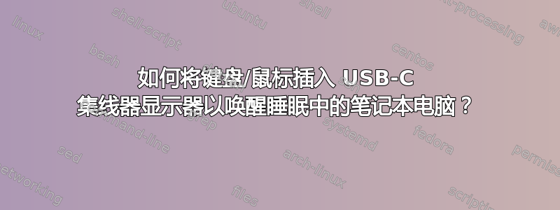 如何将键盘/鼠标插入 USB-C 集线器显示器以唤醒睡眠中的笔记本电脑？