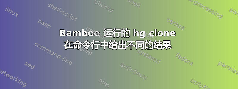 Bamboo 运行的 hg clone 在命令行中给出不同的结果