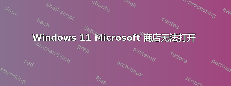 Windows 11 Microsoft 商店无法打开