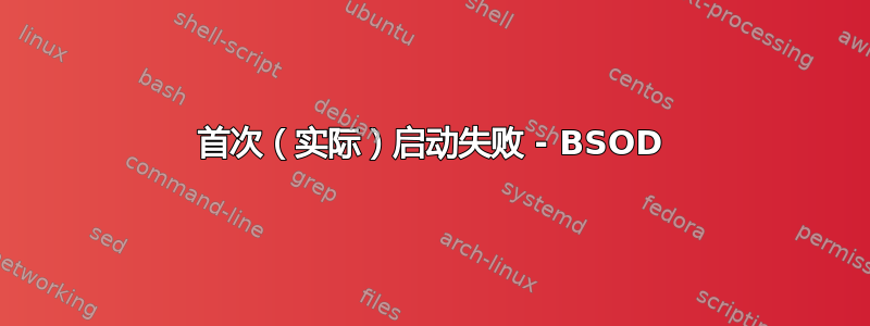 首次（实际）启动失败 - BSOD