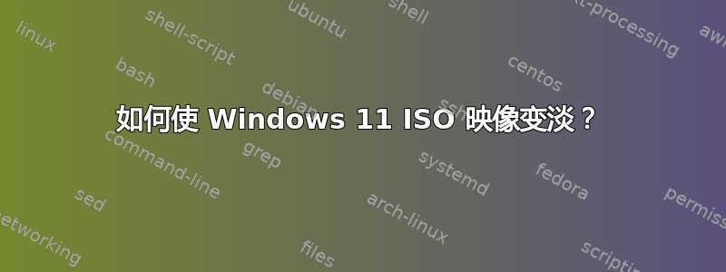 如何使 Windows 11 ISO 映像变淡？