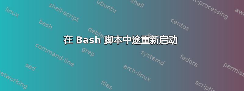 在 Bash 脚本中途重新启动