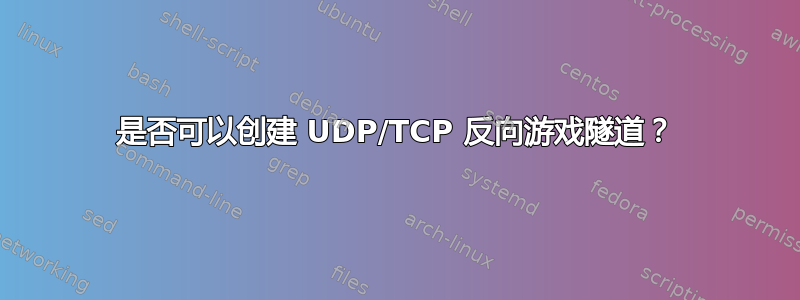 是否可以创建 UDP/TCP 反向游戏隧道？