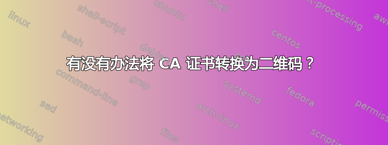 有没有办法将 CA 证书转换为二维码？