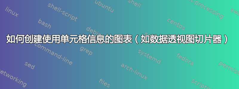 如何创建使用单元格信息的图表（如数据透视图切片器）