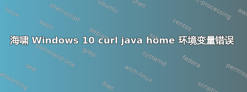 海啸 Windows 10 curl java home 环境变量错误