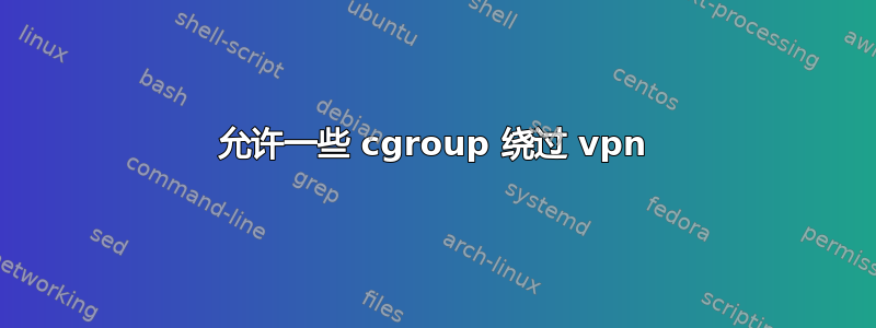 允许一些 cgroup 绕过 vpn