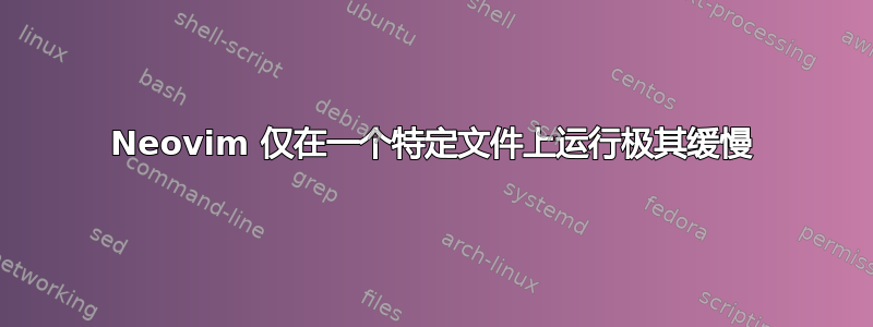 Neovim 仅在一个特定文件上运行极其缓慢