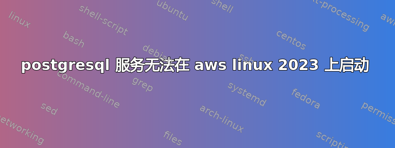 postgresql 服务无法在 aws linux 2023 上启动