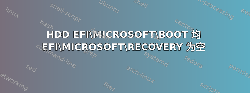 HDD EFI\MICROSOFT\BOOT 均 EFI\MICROSOFT\RECOVERY 为空