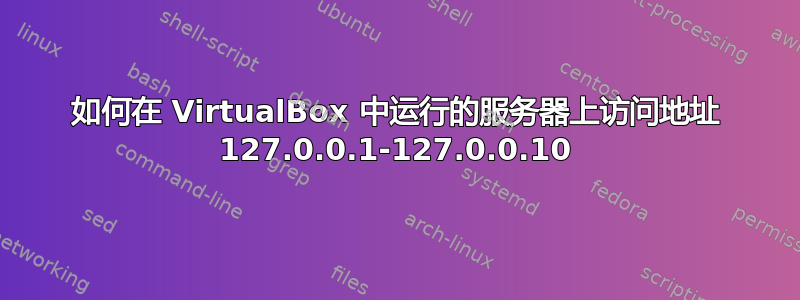 如何在 VirtualBox 中运行的服务器上访问地址 127.0.0.1-127.0.0.10