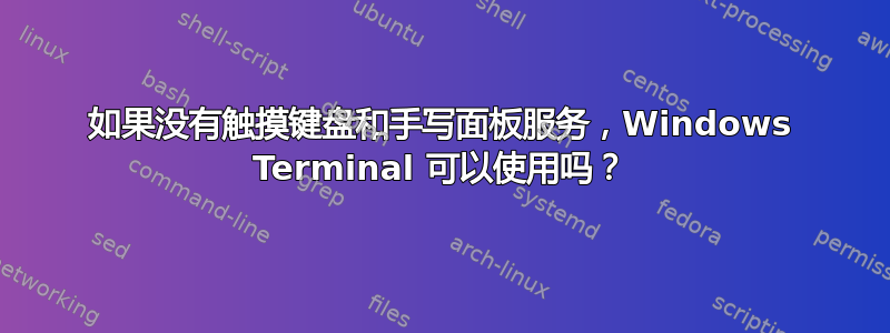 如果没有触摸键盘和手写面板服务，Windows Terminal 可以使用吗？