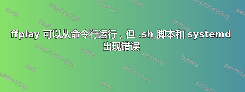 ffplay 可以从命令行运行，但 .sh 脚本和 systemd 出现错误