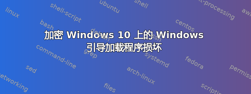 加密 Windows 10 上的 Windows 引导加载程序损坏