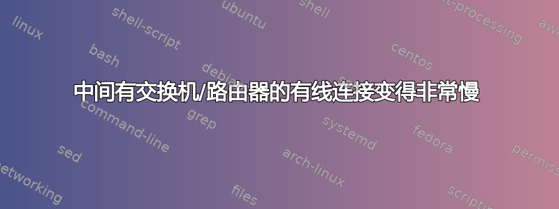 中间有交换机/路由器的有线连接变得非常慢