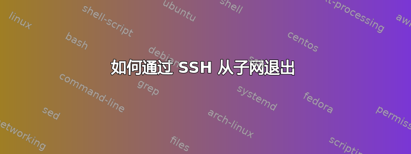 如何通过 SSH 从子网退出