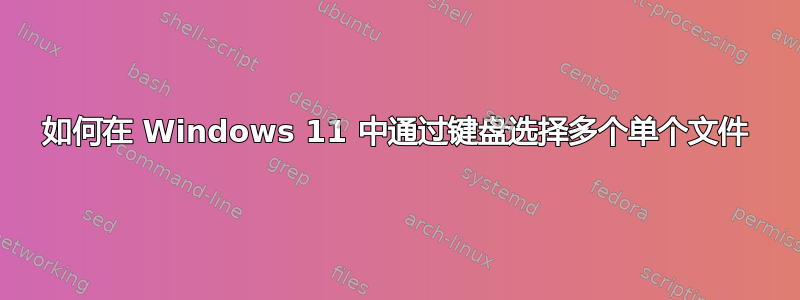 如何在 Windows 11 中通过键盘选择多个单个文件