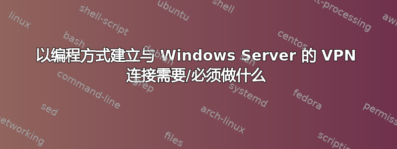 以编程方式建立与 Windows Server 的 VPN 连接需要/必须做什么