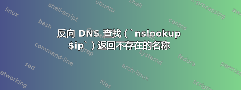 反向 DNS 查找（`nslookup $ip`）返回不存在的名称