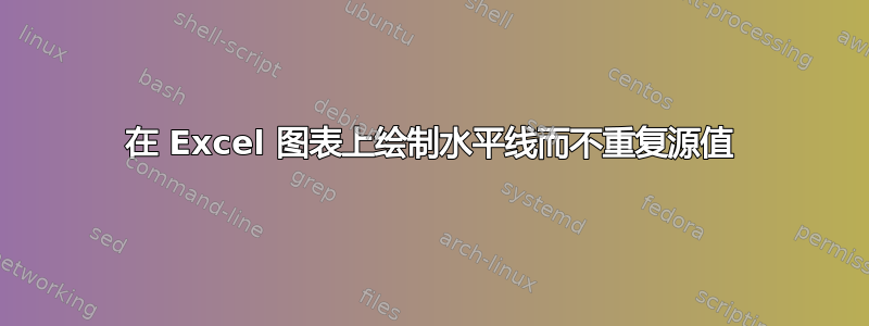 在 Excel 图表上绘制水平线而不重复源值