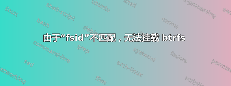 由于“fsid”不匹配，无法挂载 btrfs