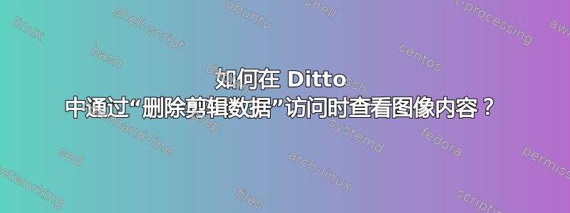 如何在 Ditto 中通过“删除剪辑数据”访问时查看图像内容？