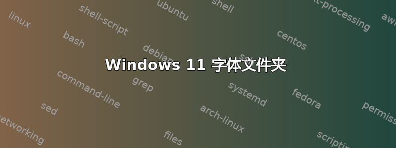 Windows 11 字体文件夹