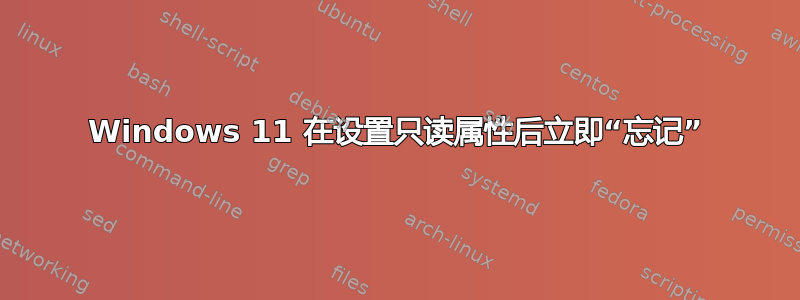 Windows 11 在设置只读属性后立即“忘记”