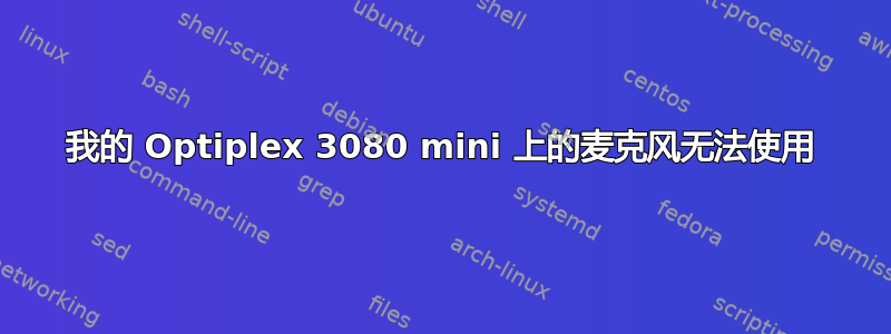 我的 Optiplex 3080 mini 上的麦克风无法使用