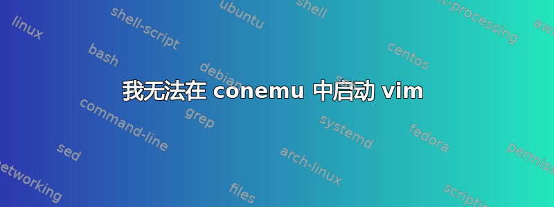 我无法在 conemu 中启动 vim