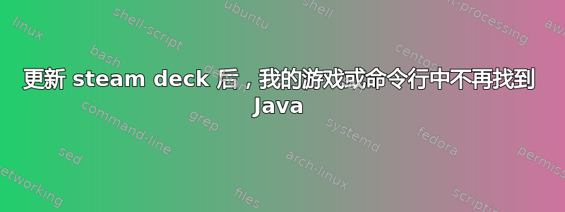 更新 steam deck 后，我的游戏或命令行中不再找到 Java