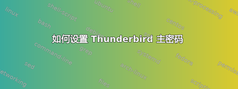 如何设置 Thunderbird 主密码