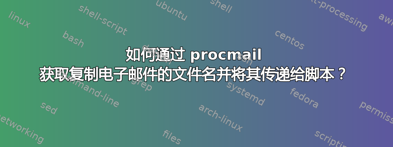 如何通过 procmail 获取复制电子邮件的文件名并将其传递给脚本？