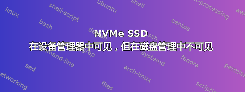 NVMe SSD 在设备管理器中可见，但在磁盘管理中不可见