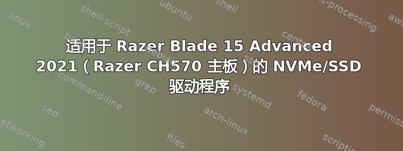 适用于 Razer Blade 15 Advanced 2021（Razer CH570 主板）的 NVMe/SSD 驱动程序