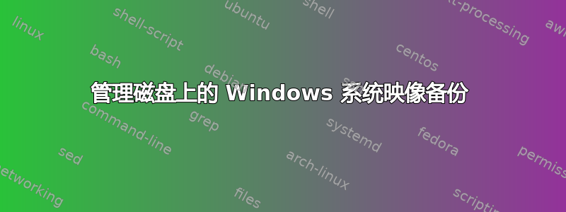 管理磁盘上的 Windows 系统映像备份