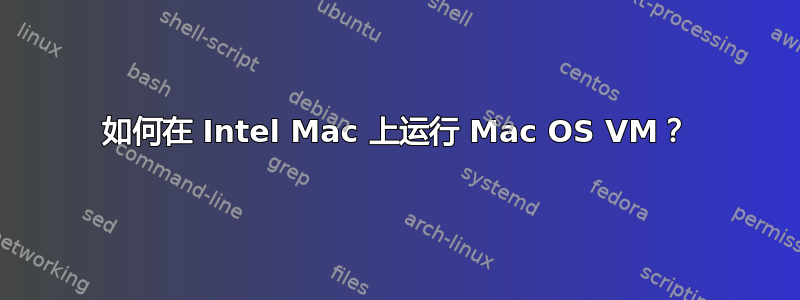 如何在 Intel Mac 上运行 Mac OS VM？