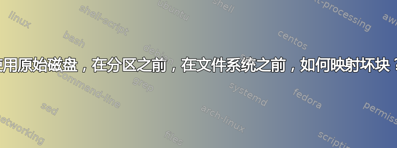 使用原始磁盘，在分区之前，在文件系统之前，如何映射坏块？