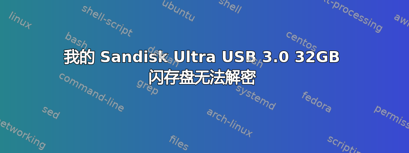 我的 Sandisk Ultra USB 3.0 32GB 闪存盘无法解密